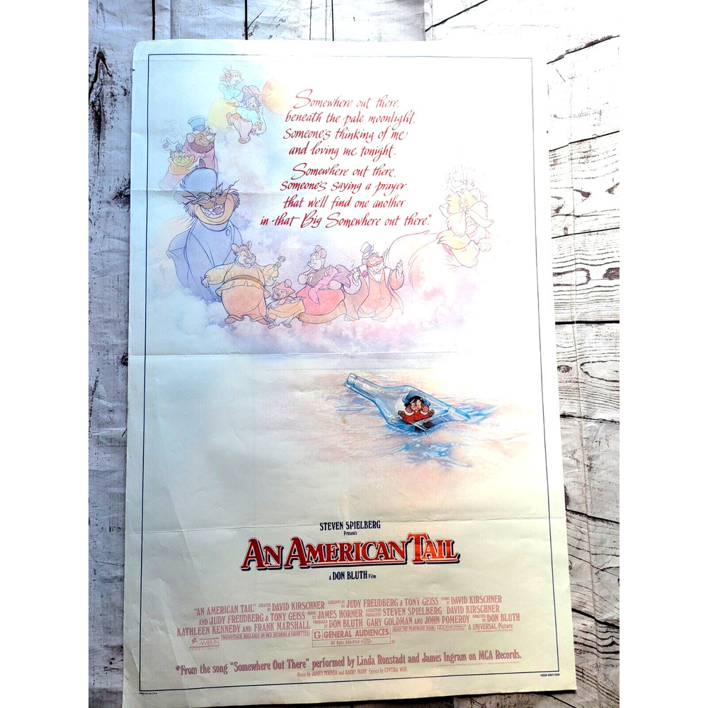 An American Tail 1986 Movie Theater Poster DIrected By Steven Spielberg READ